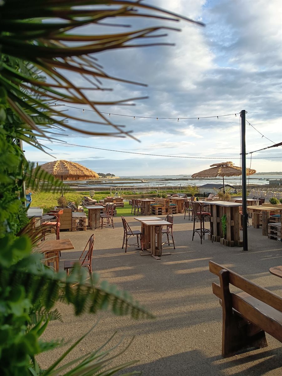 Terrasse Ty-Bag au coucher de soleil